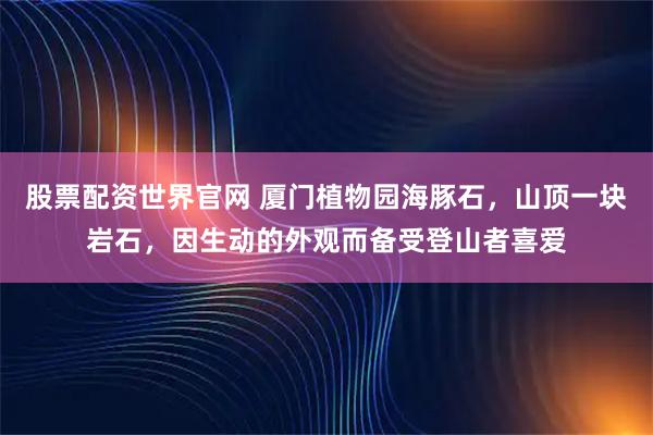 股票配资世界官网 厦门植物园海豚石，山顶一块岩石，因生动的外观而备受登山者喜爱